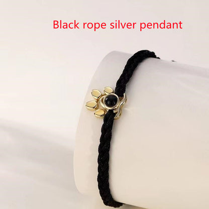 Beaded Personalized Photo Projection Bracelet Custom Photo Dog Paw Bracelet Pet Photo Necklace Cat PawPendant Commemorative Gift