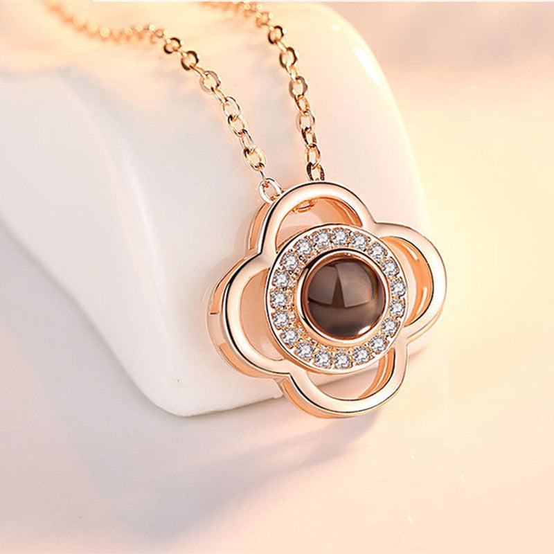 Love Memory Projection Couple Necklace Languages I Love You