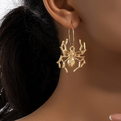 European And American Popular Metal Spider Earrings Exaggerated And Personalized Design Sense Female Hip Hop Punk