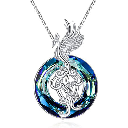 New Firebird Crystal Pendant Necklace Women's Colorful Phoenix Earrings