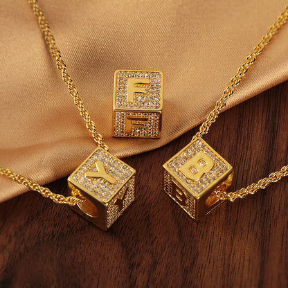 Custom Initial Letter Necklace - Personalized A-Z Name Pendant Gold Jewelry