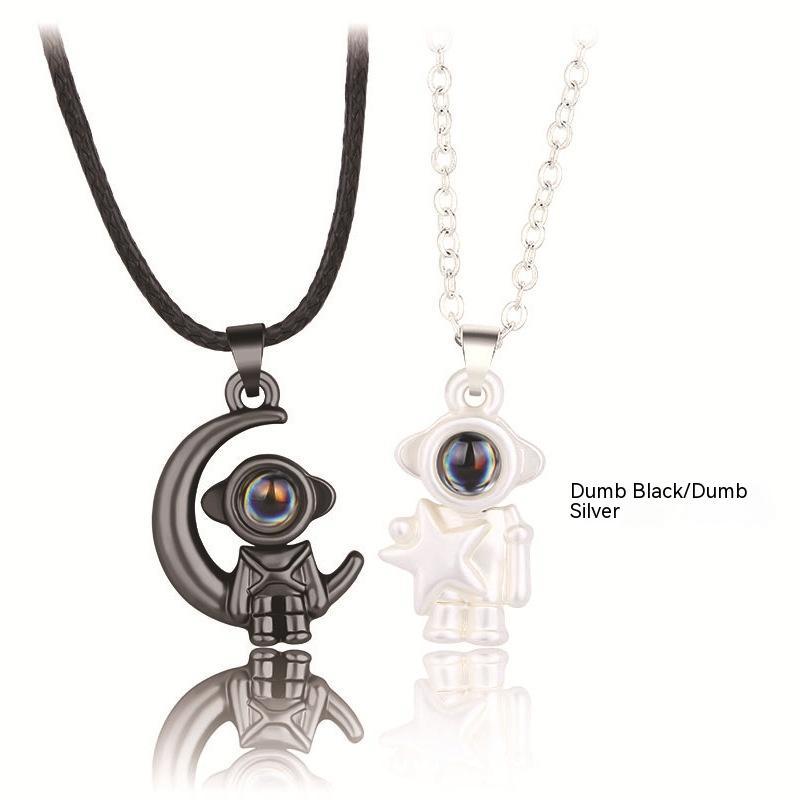 100 Languages Projection Astronaut Pendant Necklace