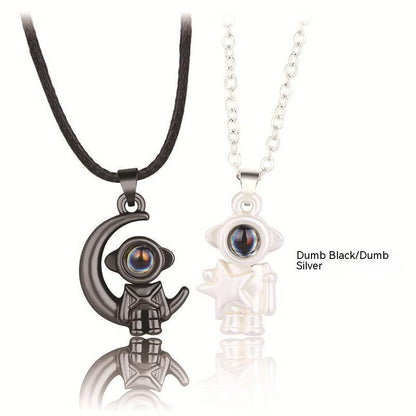 100 Languages Projection Astronaut Pendant Necklace