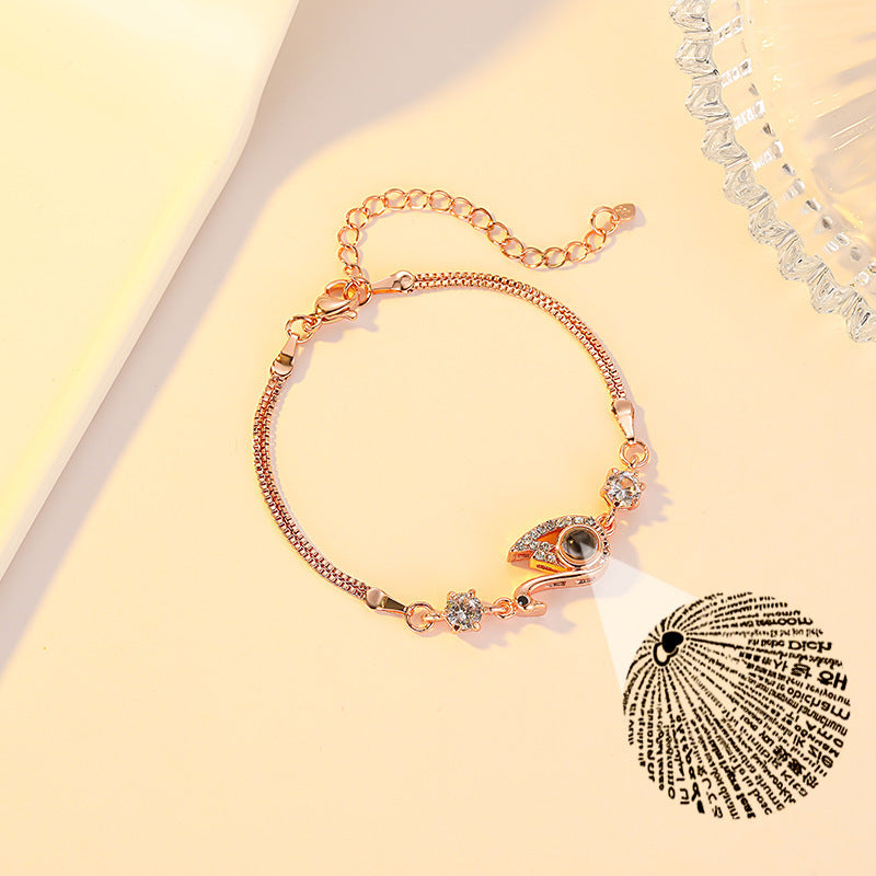 Languages Projection I Love You Swan Projection Bracelet