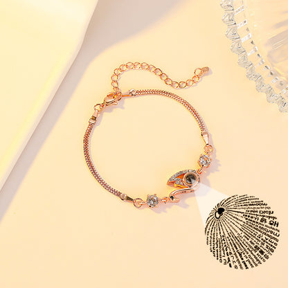 Languages Projection I Love You Swan Projection Bracelet