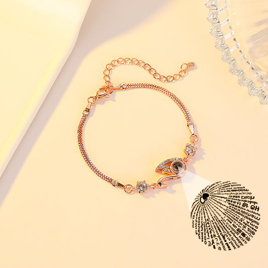 Languages Projection I Love You Swan Projection Bracelet