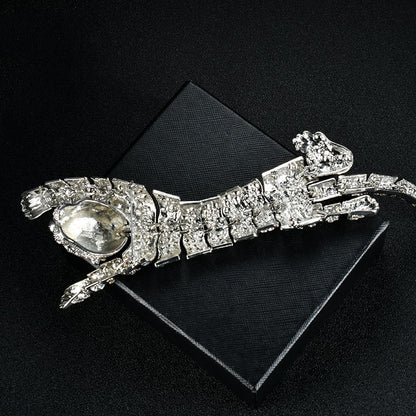 Eco-friendly Exaggerated Tiger Brooch With Diamonds