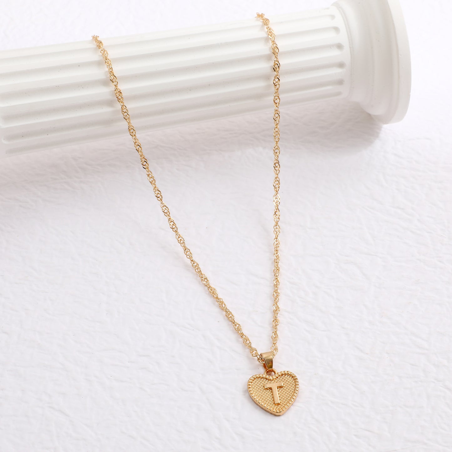 Fashion Jewelry Creative Simple Women's Peach Heart Letter Necklace Love Pendant