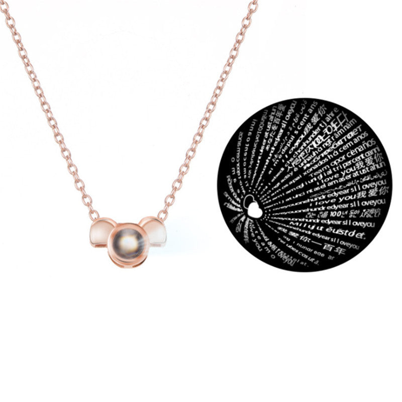 100 languages I love you projection necklace