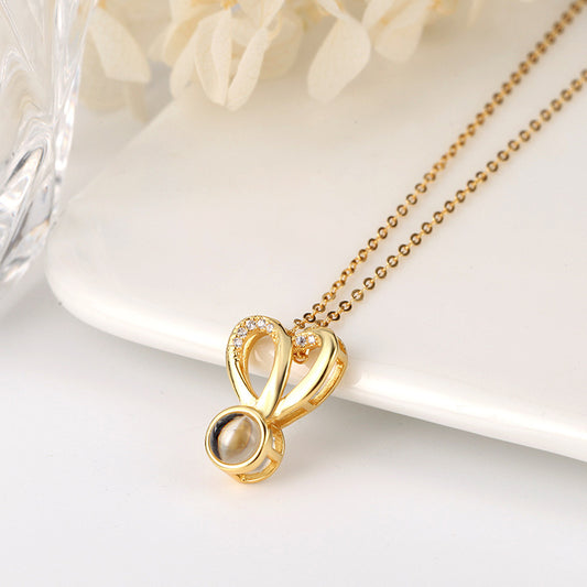 I Love Your Heart Shaped Projection Necklace