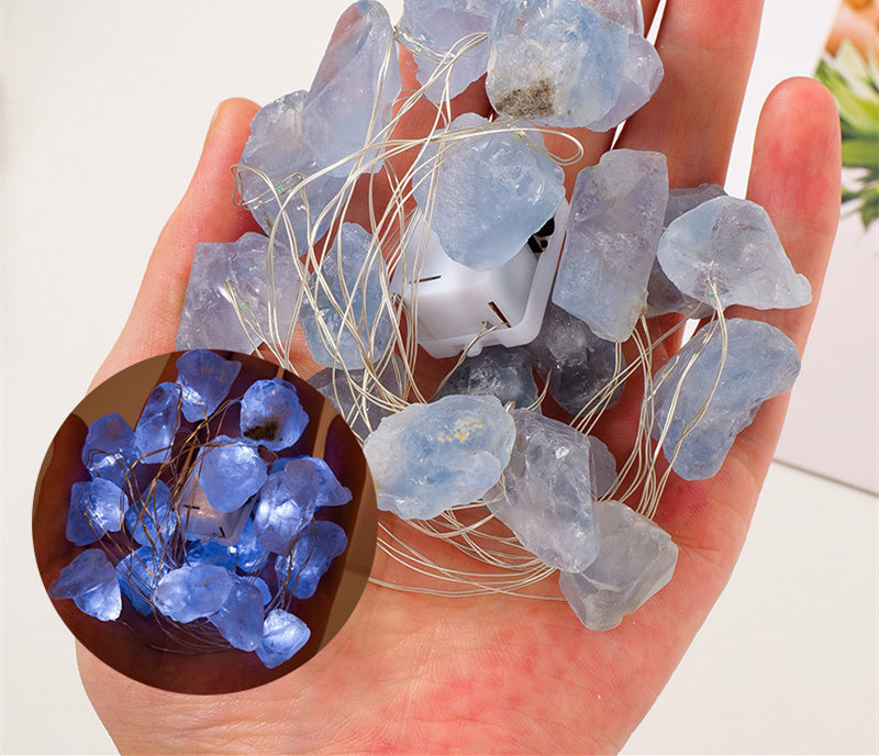 Natural Purple White Crystal Rough Ambient Light