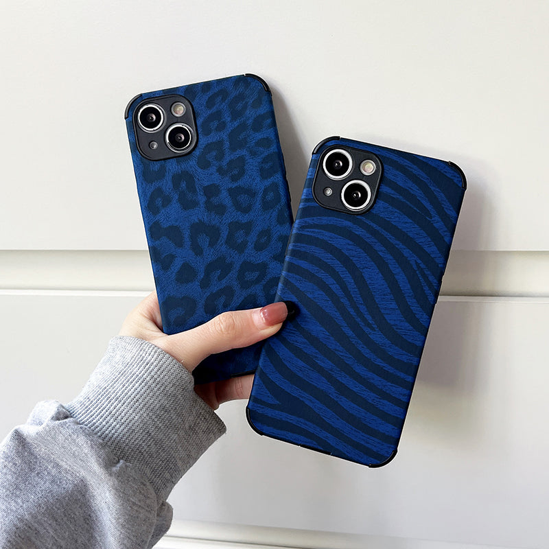 Fashion Personality Klein Blue Zebra Leopard Print Phone Case