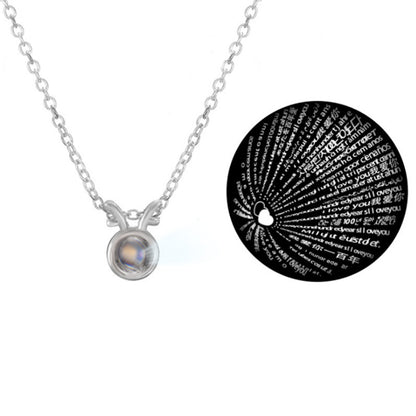 100 languages I love you projection necklace