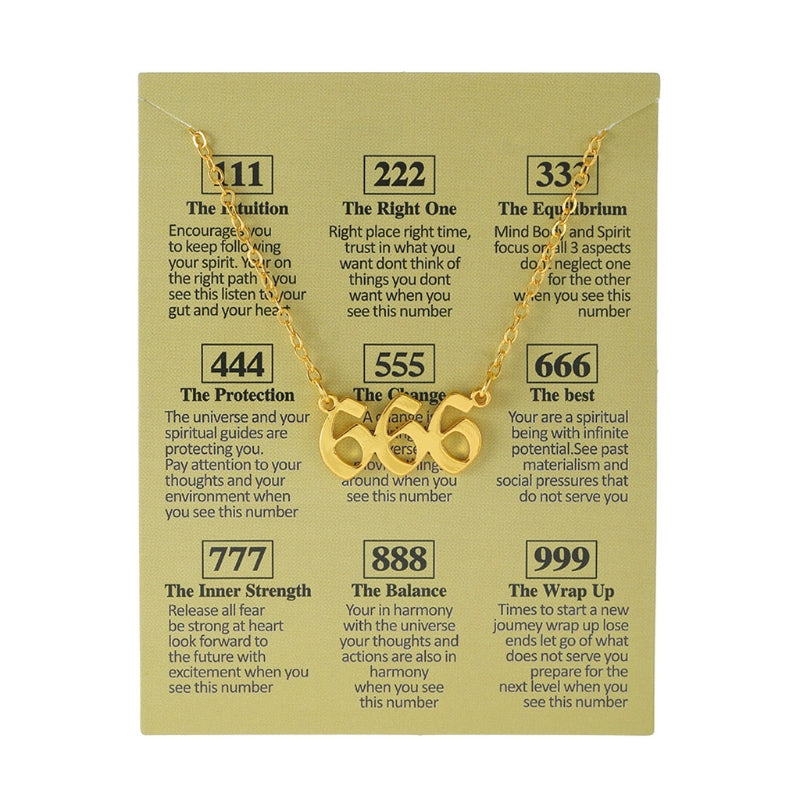 Women's Electroplated Gold Angel Number Necklace