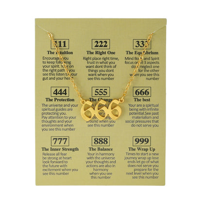 Women's Electroplated Gold Angel Number Necklace