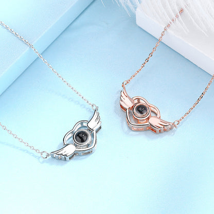 Angel Wings  Language I Love You Projection Necklace