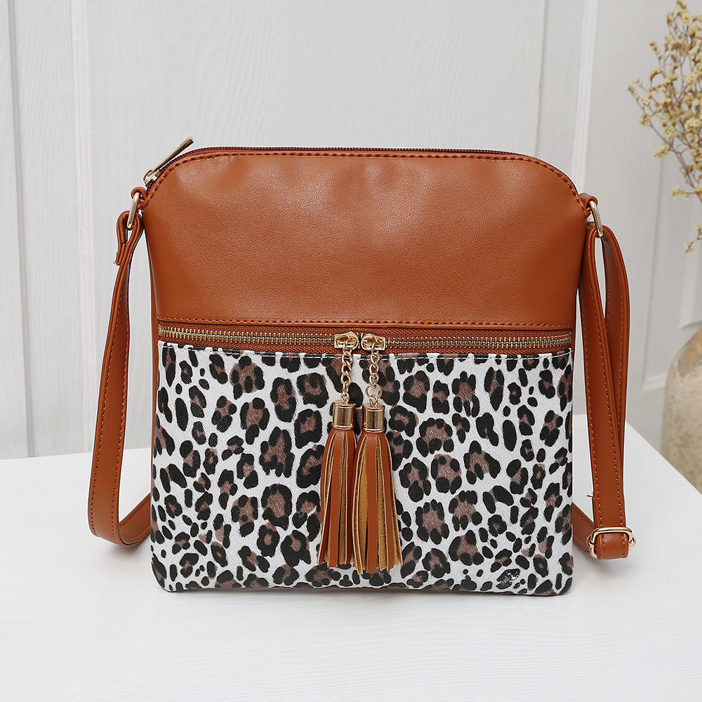 Women's Bags Foreign Trade New Hit Color Leopard Print Tassel Bag Ladies
