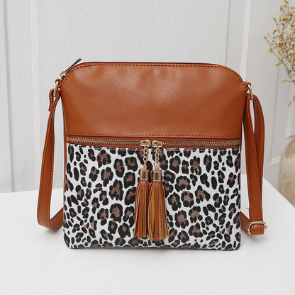 Women's Bags Foreign Trade New Hit Color Leopard Print Tassel Bag Ladies