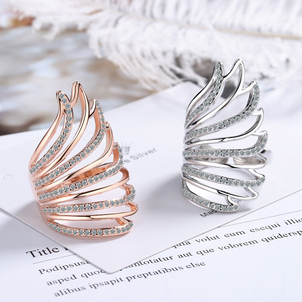 Sweet Diamond Angel Wings Ring