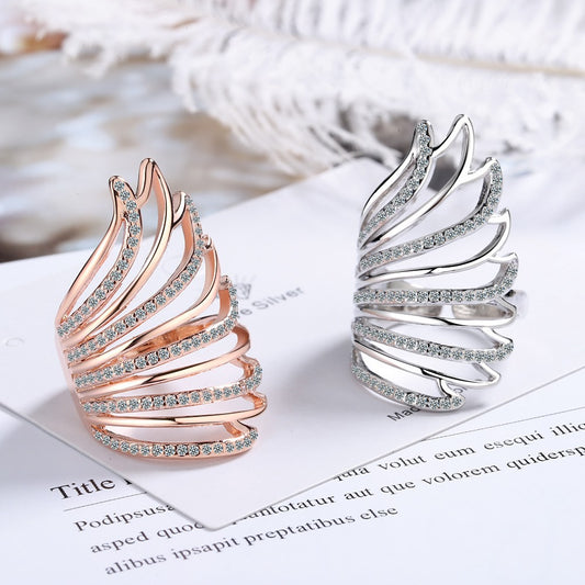 Sweet Diamond Angel Wings Ring