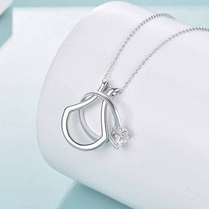 Women's Fashion Simple U Shape Ring Holder Necklace