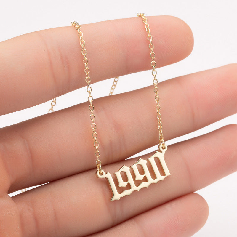 Special Date Year Number Necklace
