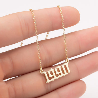 Special Date Year Number Necklace