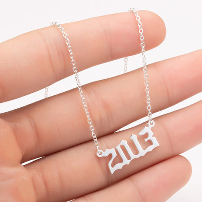 Special Date Year Number Necklace