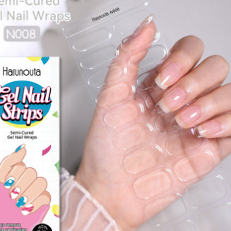 Semi-cured Gel Ice Transparent Nude Color Nail Stickers