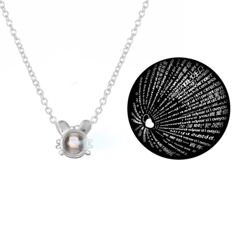 100 languages I love you projection necklace
