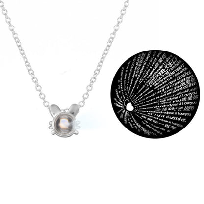 100 languages I love you projection necklace