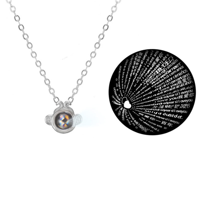 100 languages I love you projection necklace
