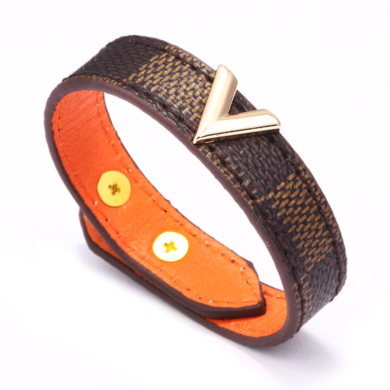Leopard head U-shaped alloy simple bracelet
