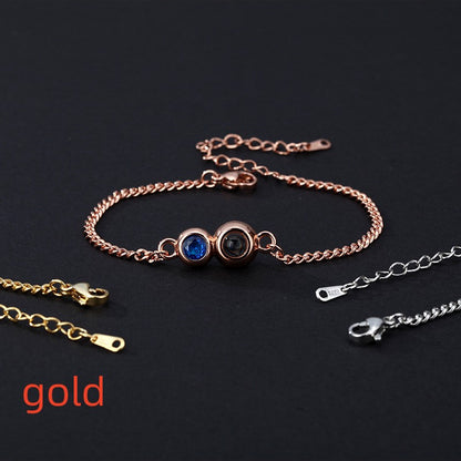 Simplified Twelve Birthday Stone Projection Bracelet
