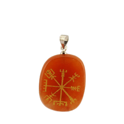 Natural Crystal Ornament Nordic Compass Pendant