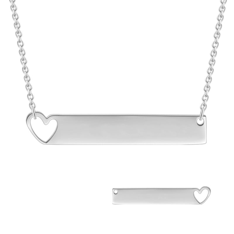 Fashion Horizontal Heart-shaped Hollow Lettering Necklace