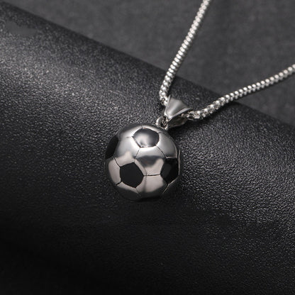 Stainless Steel Ornament Football Pendant Vintage Necklace