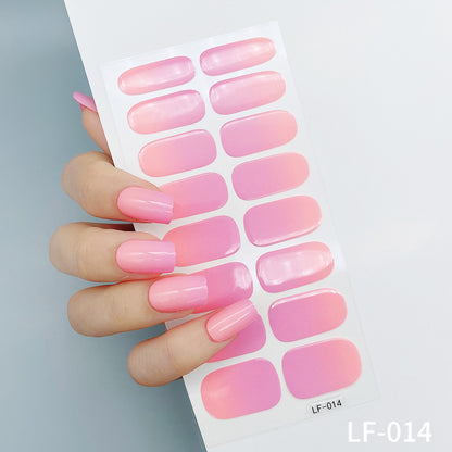 Manicure Full Stickers Solid Color 16 Small Stickers European And American Simple Nails