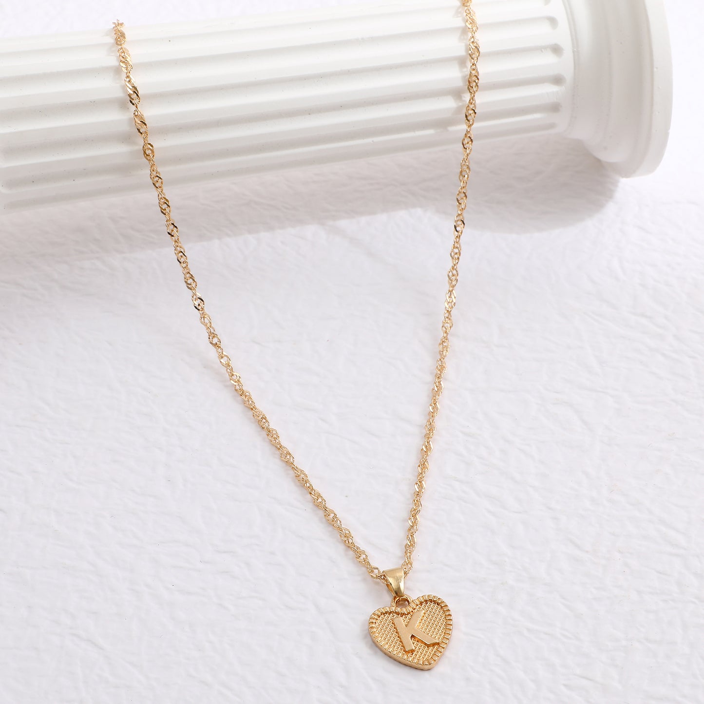 Fashion Jewelry Creative Simple Women's Peach Heart Letter Necklace Love Pendant