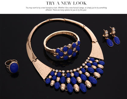Exaggerated Alloy Four-piece Set, Necklace And Earrings
