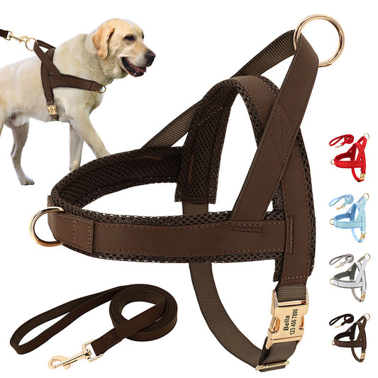 Lettering Large Dog Vest Chest Harness