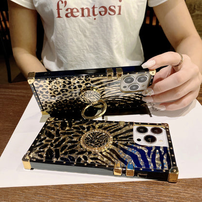 Fashion Autumn And Winter Leopard Feather Square Mobile Phone