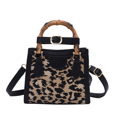 Leopard Print Small Square Bag Handbag