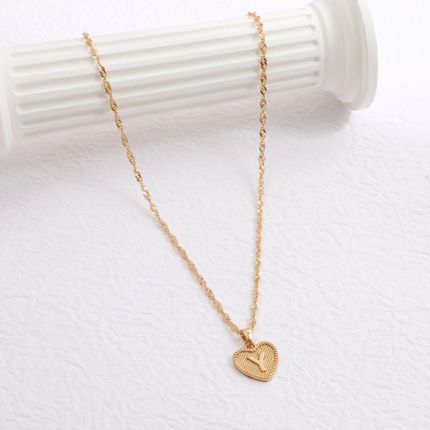 Fashion Jewelry Creative Simple Women's Peach Heart Letter Necklace Love Pendant