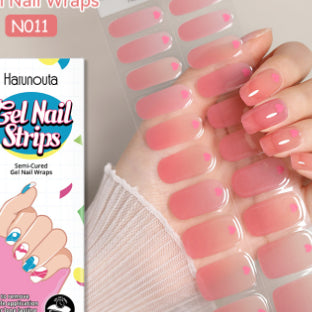 Semi-cured Gel Ice Transparent Nude Color Nail Stickers