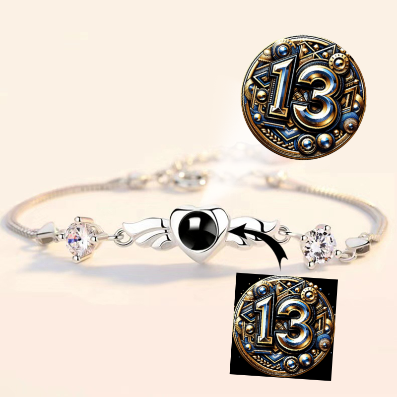 TestingWings of Angel Photo Projection Bracelet Nano Engraving Custom Jewelry