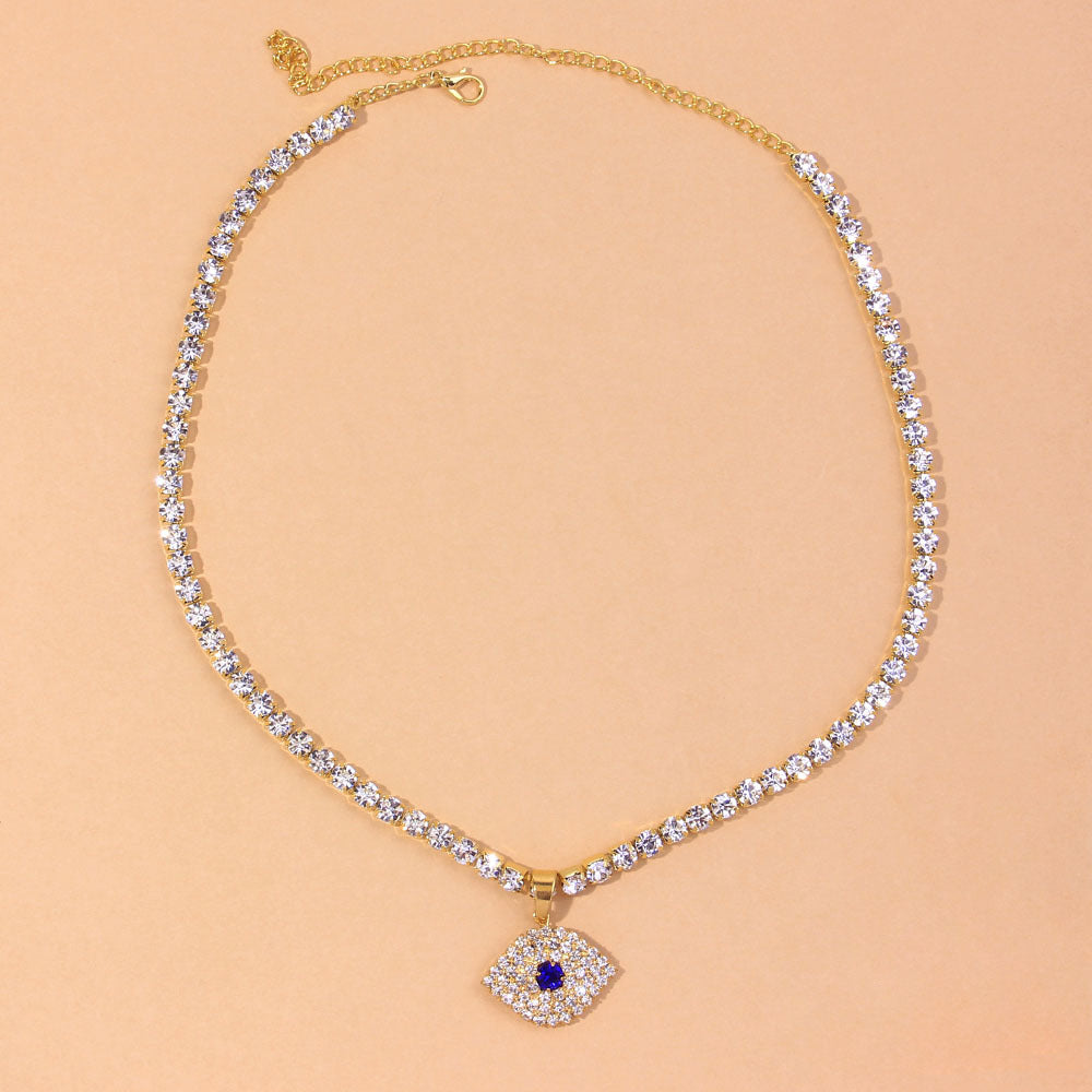 Hip Hop Blue Eyes Exaggerated Pendant Necklace