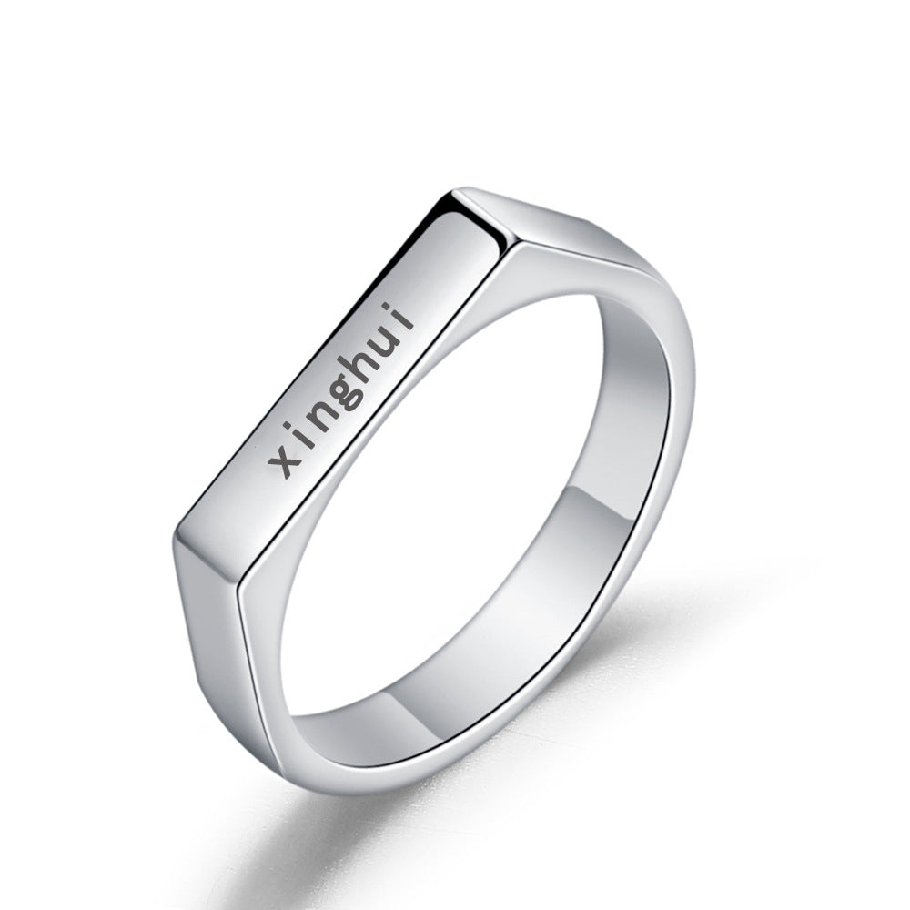 Custom Stainless Steel Initial Ring, Male And Female Letter Names - Personalized Jewelry - Personalized Gift