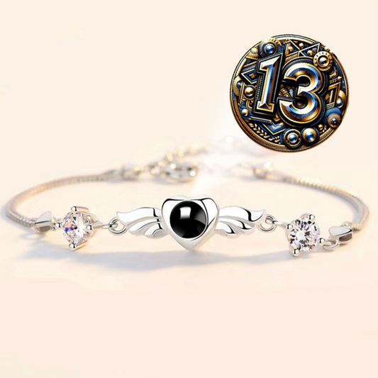 TestingWings of Angel Photo Projection Bracelet Nano Engraving Custom Jewelry
