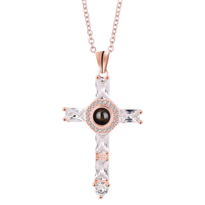 Creative Cross Projection Necklace